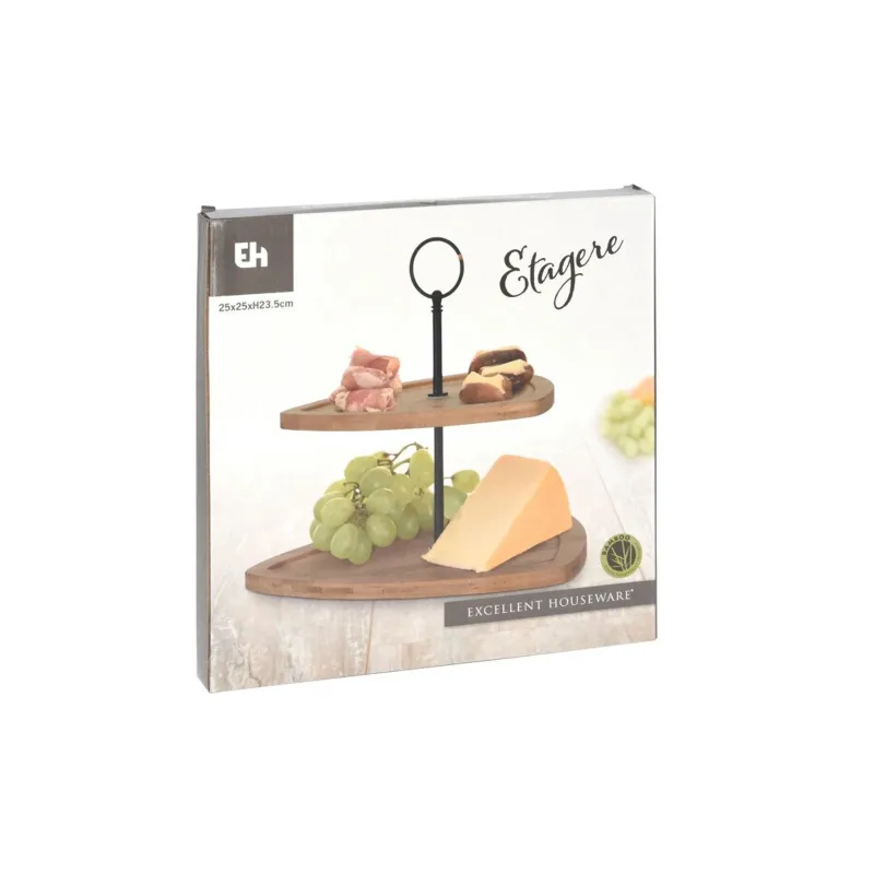 Servēšanas šķīvis 170482110, 25 cm x 25 cm x 23.5 cm, DIA 25 cm, ,krāsa-dizains tiek izvēlēts nejauši,, metāls-bambuss