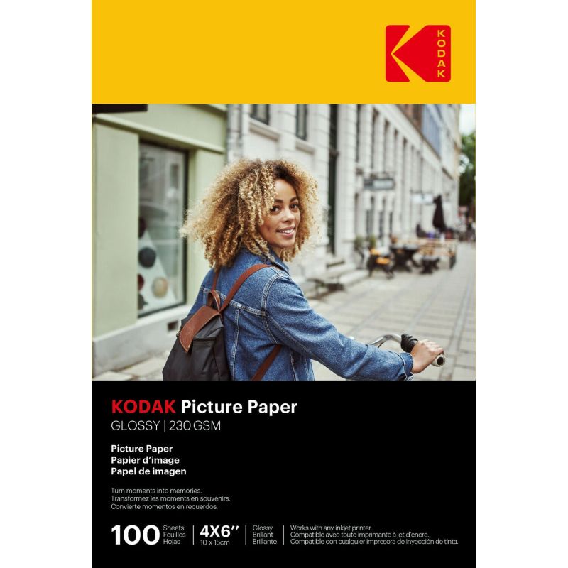 Kodak Picture Paper 230g 11.8 mil Glossy 4-6x100 ,9891164,
