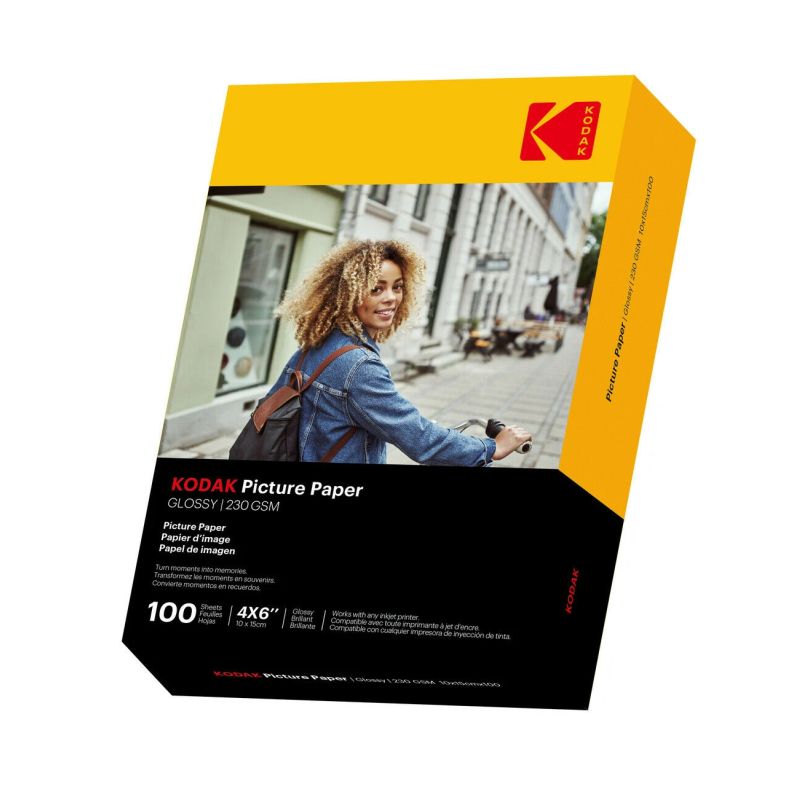 Kodak Picture Paper 230g 11.8 mil Glossy 4-6x100 ,9891164,