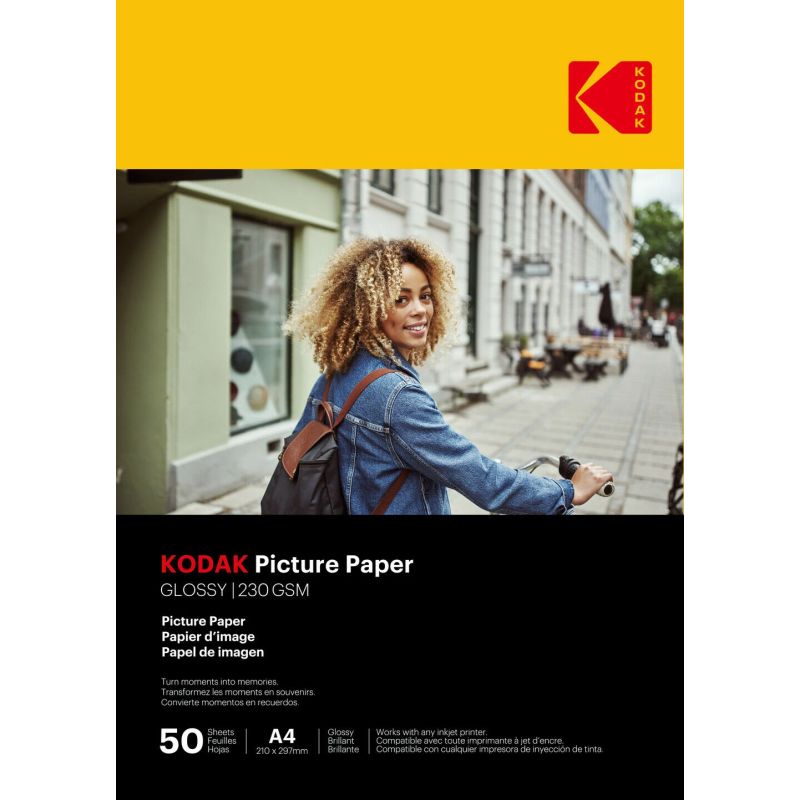 Kodak Picture Paper 230g 11.8 mil Glossy 4-6x100 ,9891267,