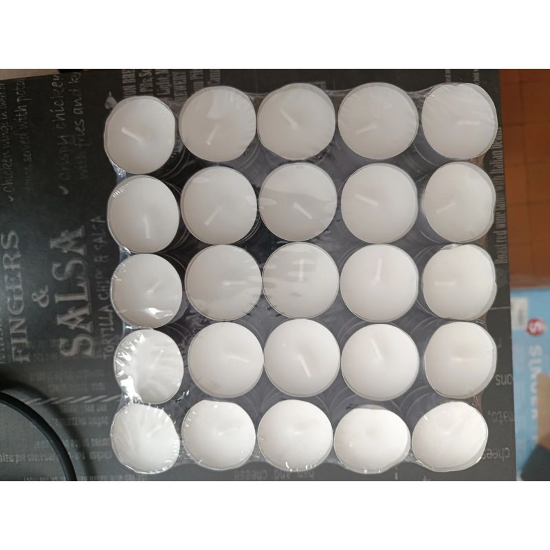 Уценённый товар - Чайные свечи Bolsius, белые, 100 шт. (~3,5–4 ч)