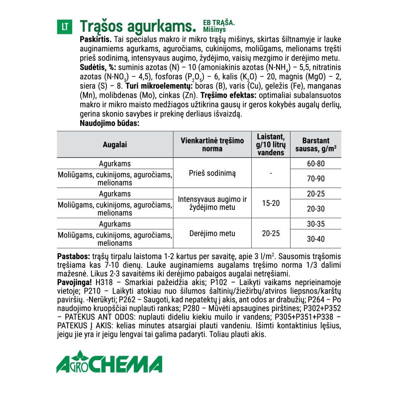 Mēslojums gurķiem ar mikroelementiem 1kg