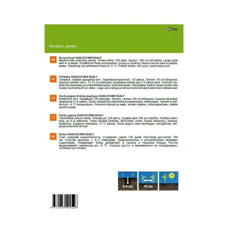 Sēklas Garden Center, pupiņas ,mazas, Hangdown Bialy, 8 g