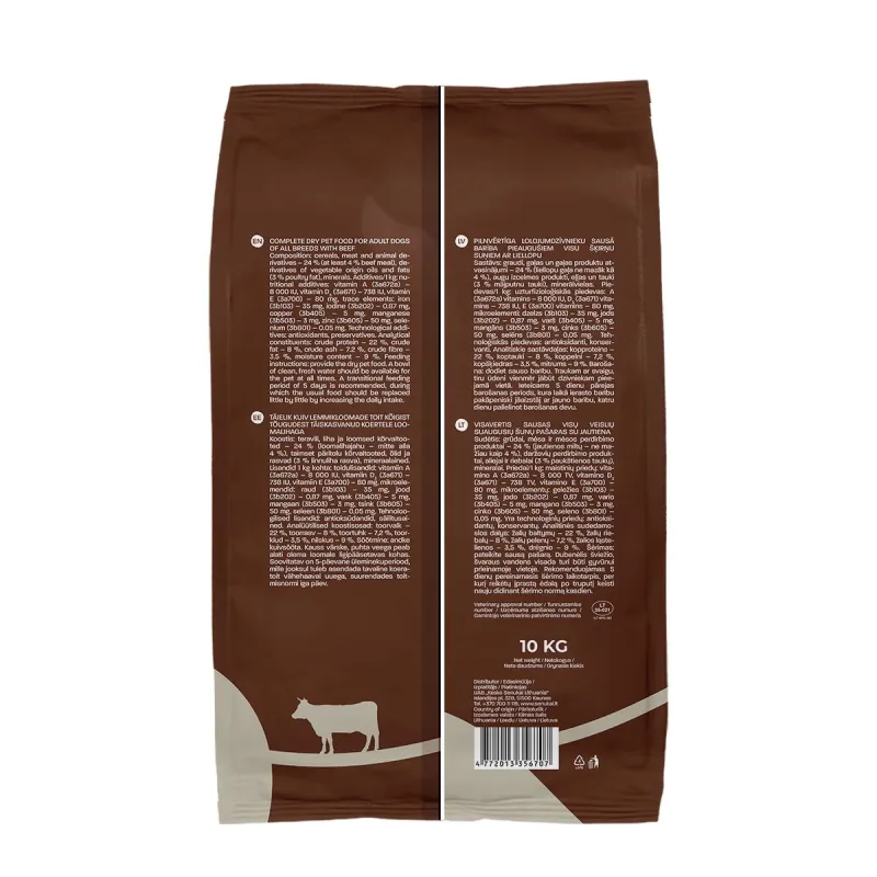 Sausā suņu barība Höppy, liellopa gaļa, 10 kg