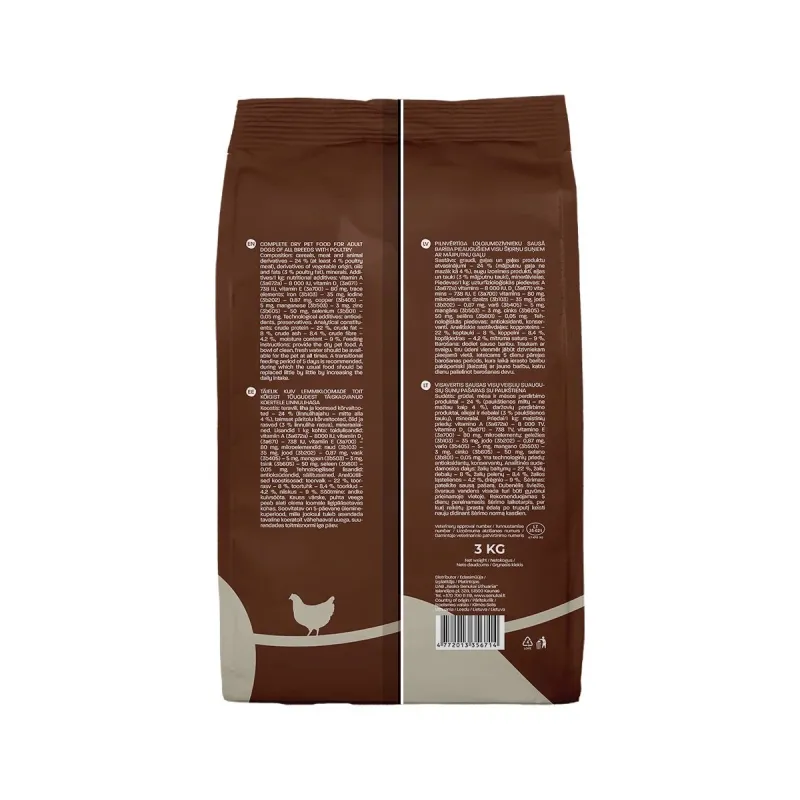 Sausā suņu barība Höppy, mājputnu gaļa, 3 kg