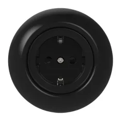 Pistikupesa Schneider Electric Renova WDE007077, maandusega, must v.