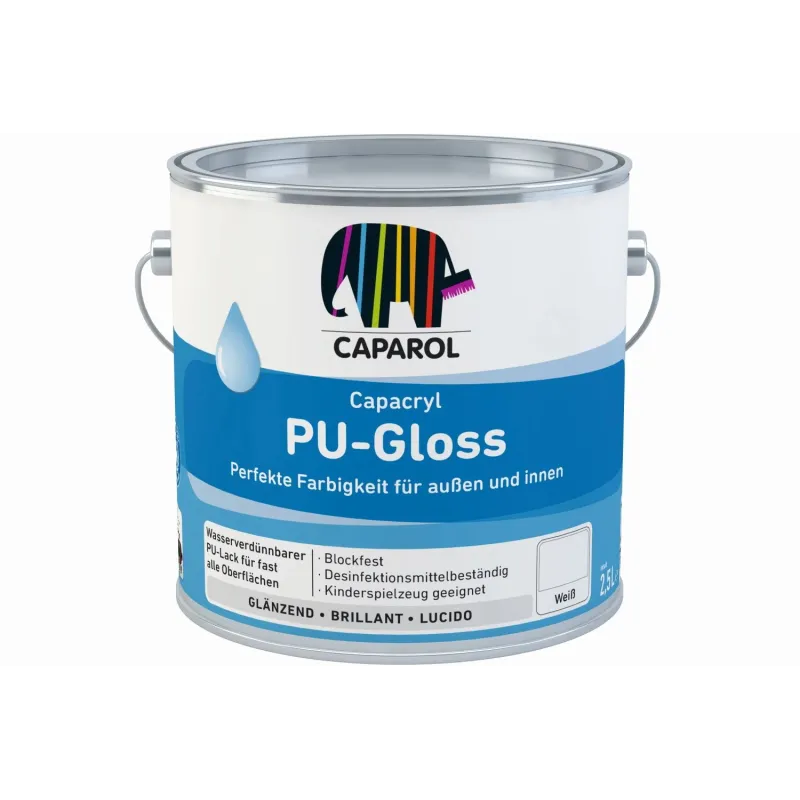 Krāsa, sienas-griesti-fasāde Caparol Capacryl Pu-gloss, spīdīga, 0.7 l, pu-gloss