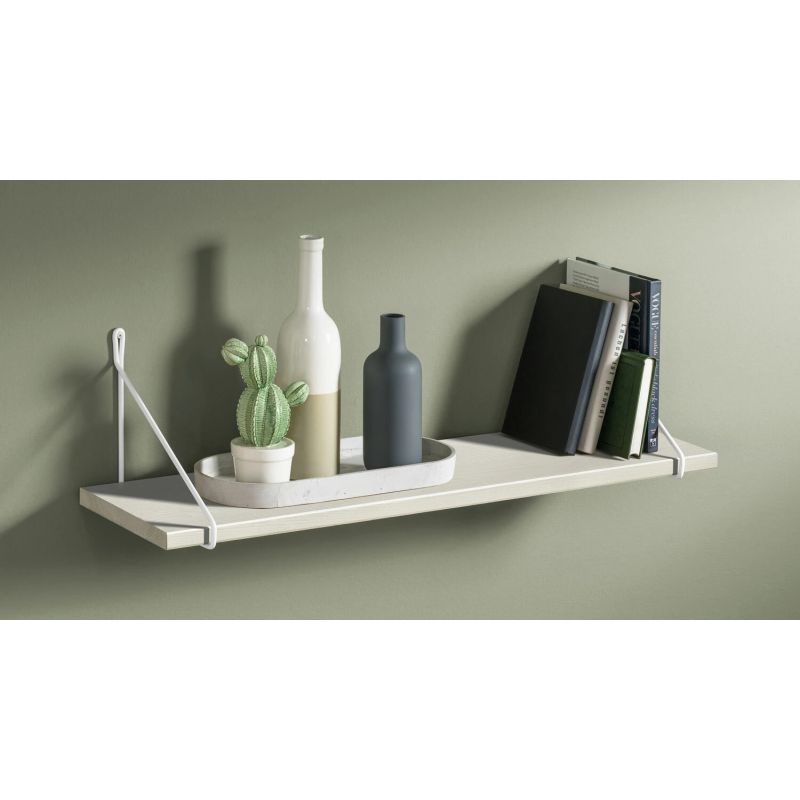 Plaukts vintage 60x20x18 cm balts koks