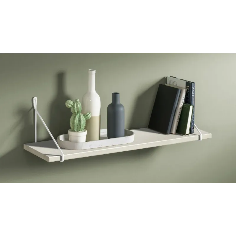 Plaukts vintage 60x20x18 cm balts koks