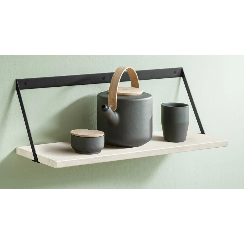 Plaukts vintage 60x20x18 cm balts koks