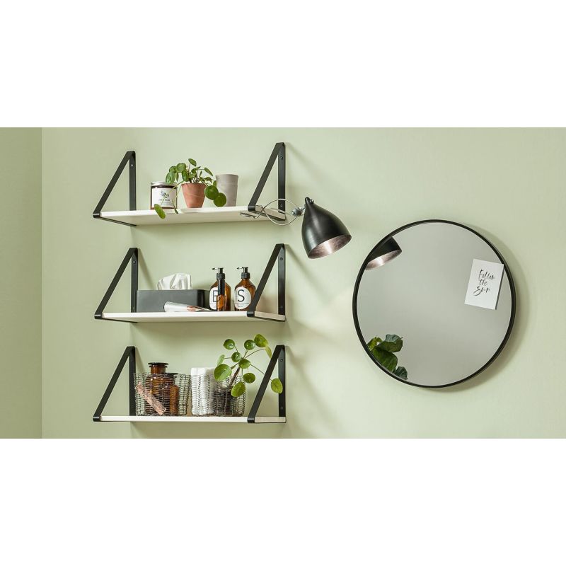 Plaukts vintage 60x20x18 cm balts koks