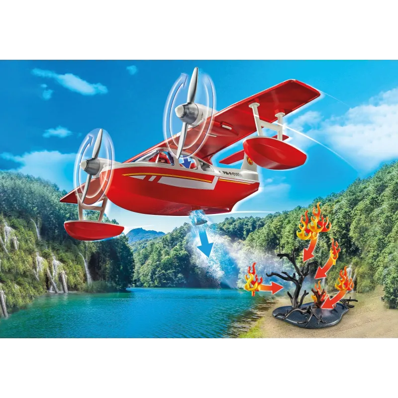 PLAYMOBIL ACTION HEROES Ugunsdzēsības jūras lidmašīna ar dzēšanas funkciju 71463