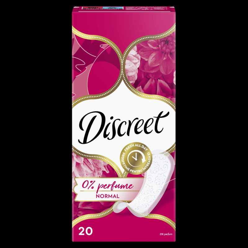 Discreet 0% Normal Pantyliners, 20 pcs