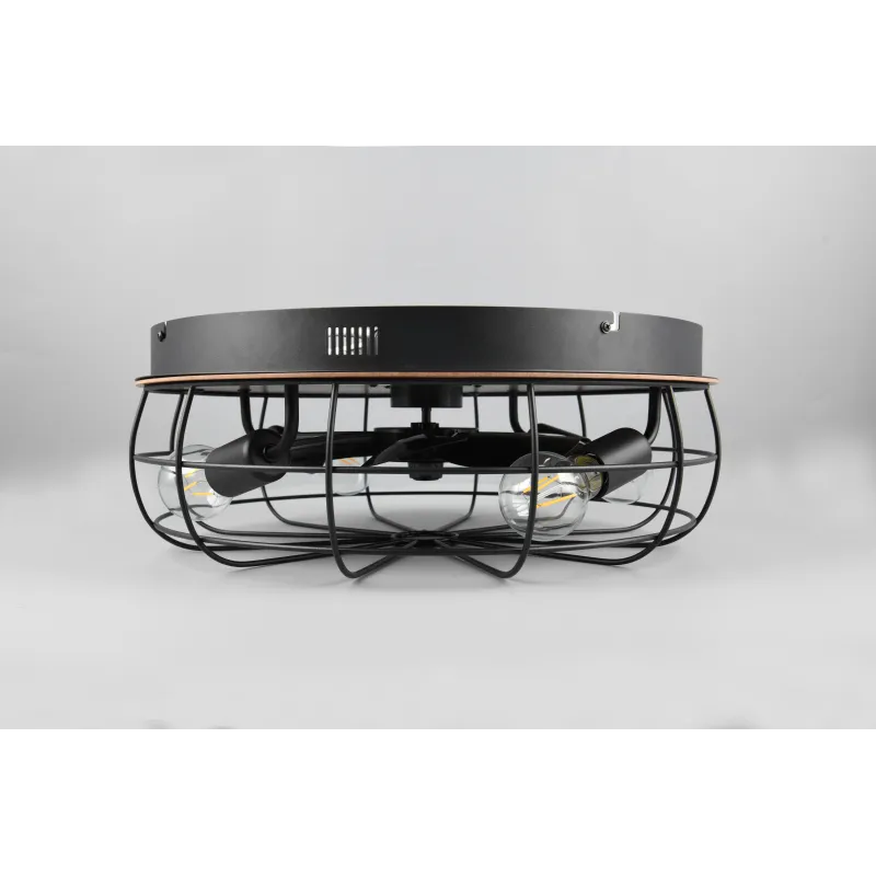 Lampa-ventil.trondheim 4xe27 melna-koka