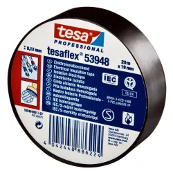 Elektriisolatsiooniteip Tesa 53988, must v., 20 m