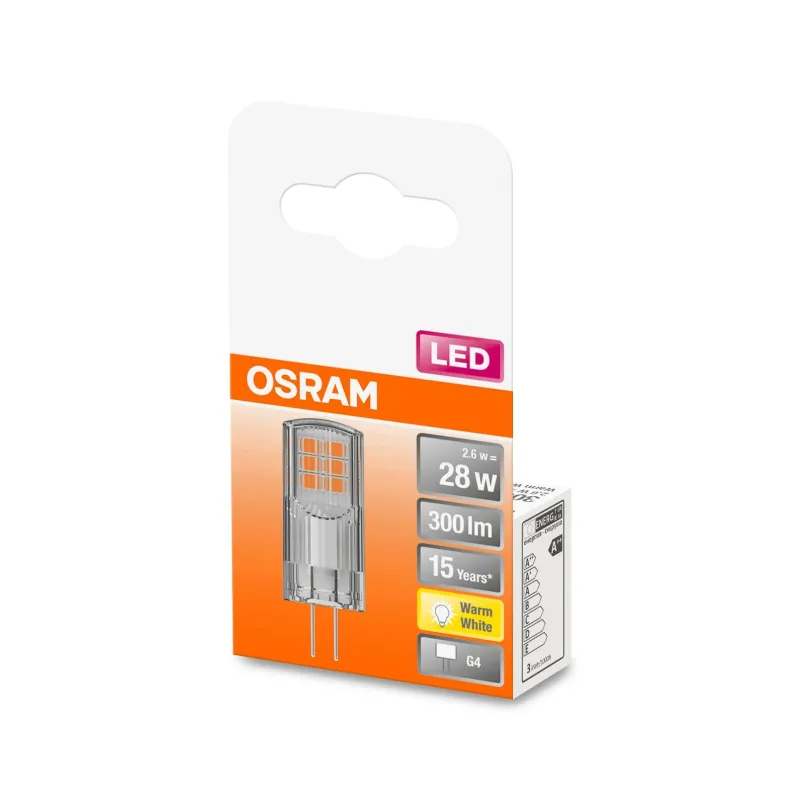 Spuldze Osram LED, T14, 2700 °K, G4, 2.6 W, 300 lm