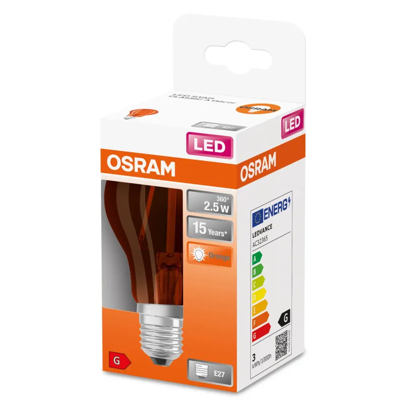 Spuldze Osram LED, E27, oranža krās., E27, 2.5 W, 160 lm