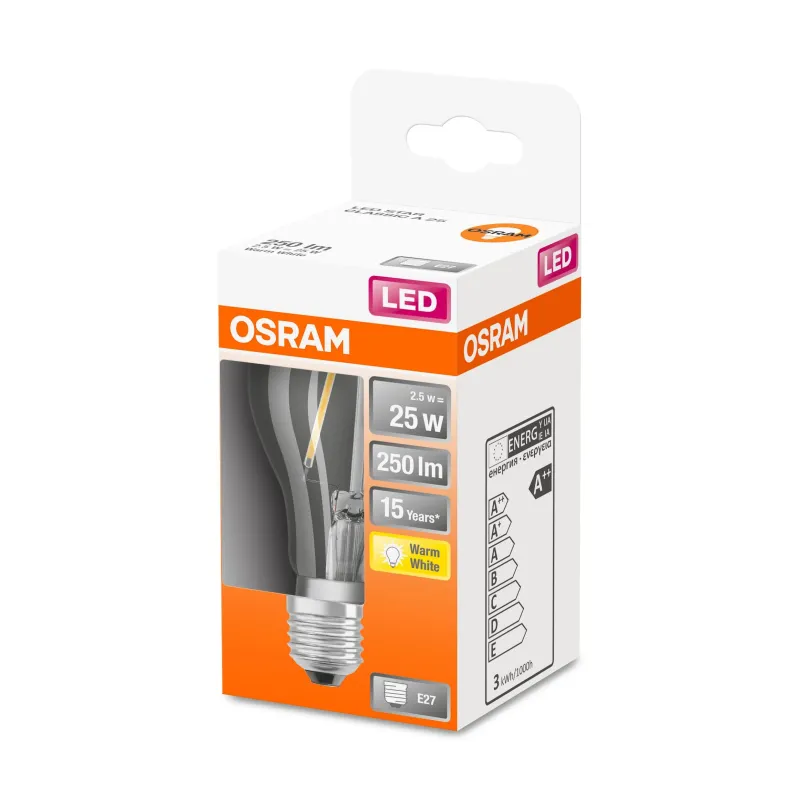 Spuldze Osram LED, E27, balta krās., E27, 2.5 W, 250 lm