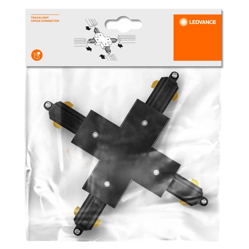 Sliedes krustveida savienotājs melns