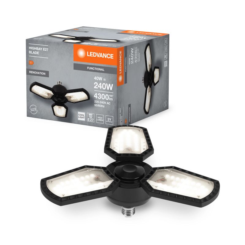 Gaismeklis led ledvance e27 40w 840 bk