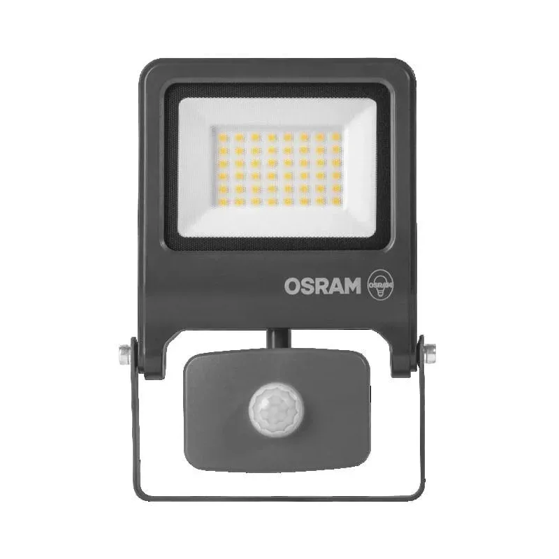 Prožektors ar kustības sensoru, stiprināms pie sienas Osram Endura, 50 W, 5250 lm, 4000 °K, IP44, pelēka