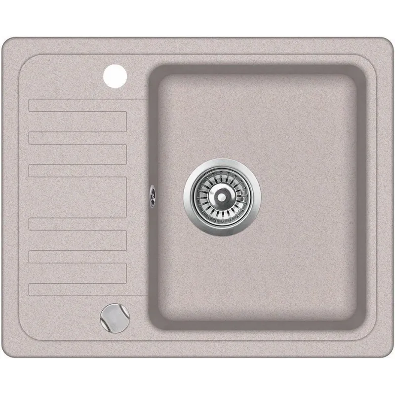 Virtuves izlietne Helika SQ102, akmens masa, 57.5 cm x 46 cm, brūna krās.