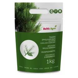 Mēslojums mūžzaļajiem augiem, skujkokiem Baltic Agro, granulēts, 1 kg