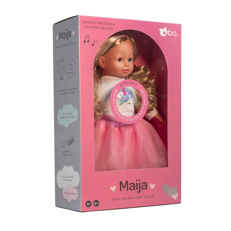 bo. Interaktīvā lelle Maija, ,Latviešu valodā,, 40 cm