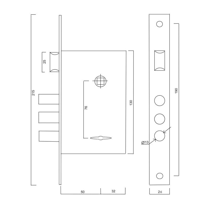 Iemontējamā slēdzene siba 11rls cp