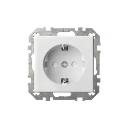 Розетка Liregus Epsilon IKL16-014-414-01, c заземлением, белый цв.