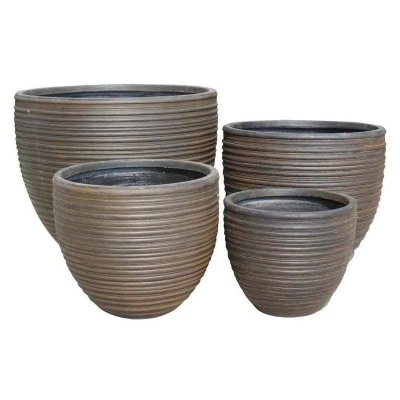 Puķu pods Domoletti LT13793-3S, keramika-māls, brūna krās.