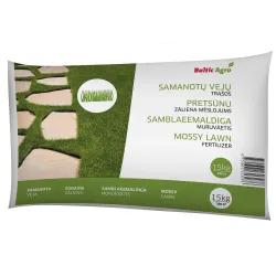 Mēslojums sūnu zālieniem Baltic Agro, granulēts, 15 kg