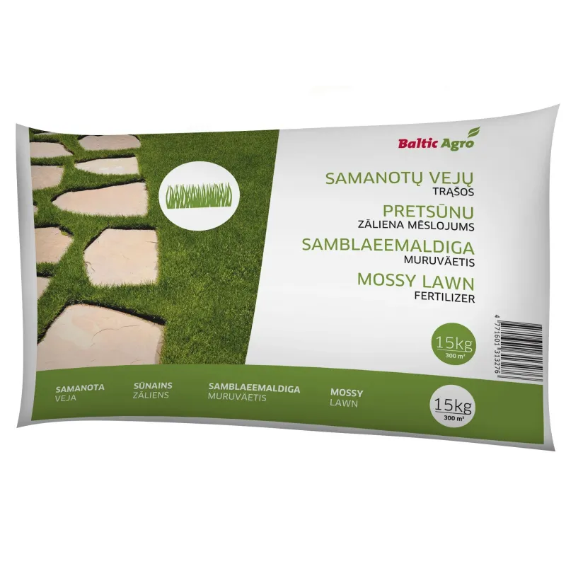 Mēslojums sūnu zālieniem Baltic Agro, granulēts, 15 kg