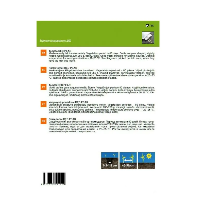 Sēklas Garden Center, tomāti Red Pear, 0.2 g