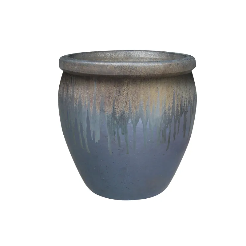 Puķu pods Domoletti OP16-479_L, keramika, zila krās.-brūna krās.