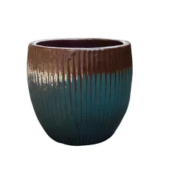 Puķu pods Domoletti OP16-305_L, keramika, zila krās.-brūna krās.