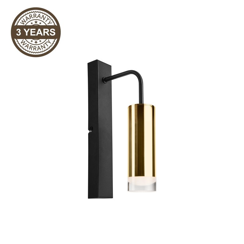 Lampa sienas sol km-1.124 e27 zelta