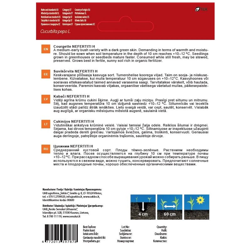 Sēklas dārz. cukīnijas nefertiti h 1.5g