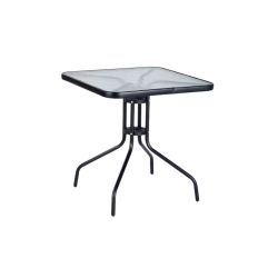 Galds dārza ar stikla galda virsmu