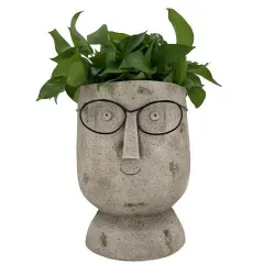 Декоративный горшок Лицо Garden Center NFQ2202043, 25 см x 25 см x 32 см, серый