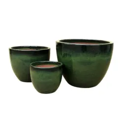 Gėlių vazonas Domoletti GO.0012.020, keramika-molis, žalia sp.