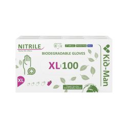 Nitrila cimdi Kid-Man Bioloģiski noārdāmi N100, izmērs XL
