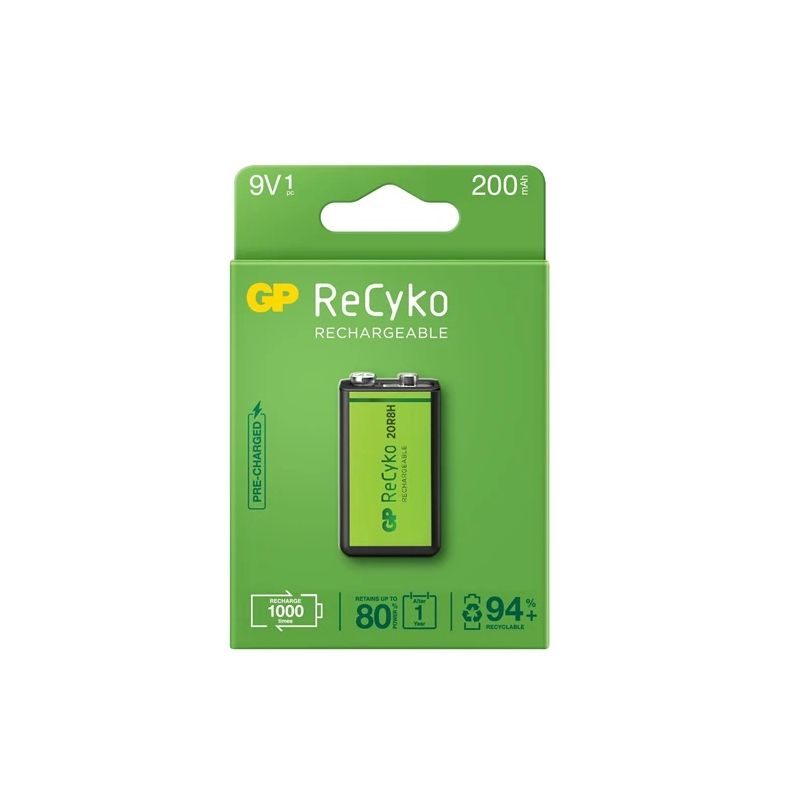 Baterija lād. gp20r8h recyko 9v 200mah