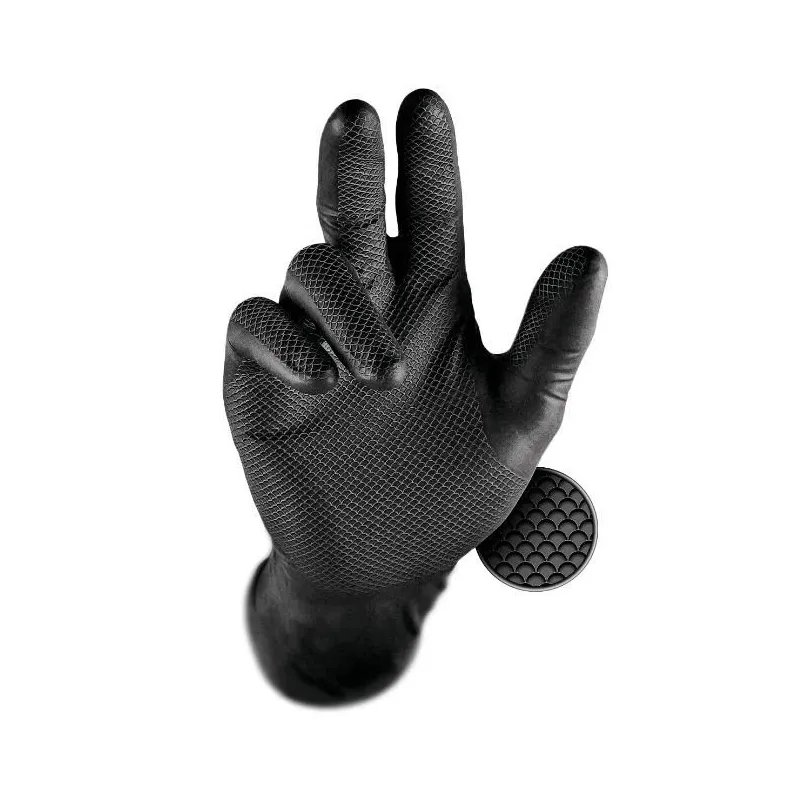 Darba cimdi vienreizējs Grippaz 246, pieaugušajiem, nitrils, melna-oranža-, M, 50 gab.