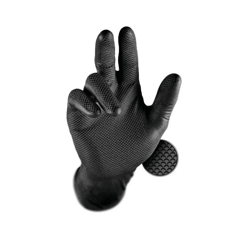 Darba cimdi vienreizējs Grippaz 246, pieaugušajiem, nitrils, melna-oranža-, M, 50 gab.