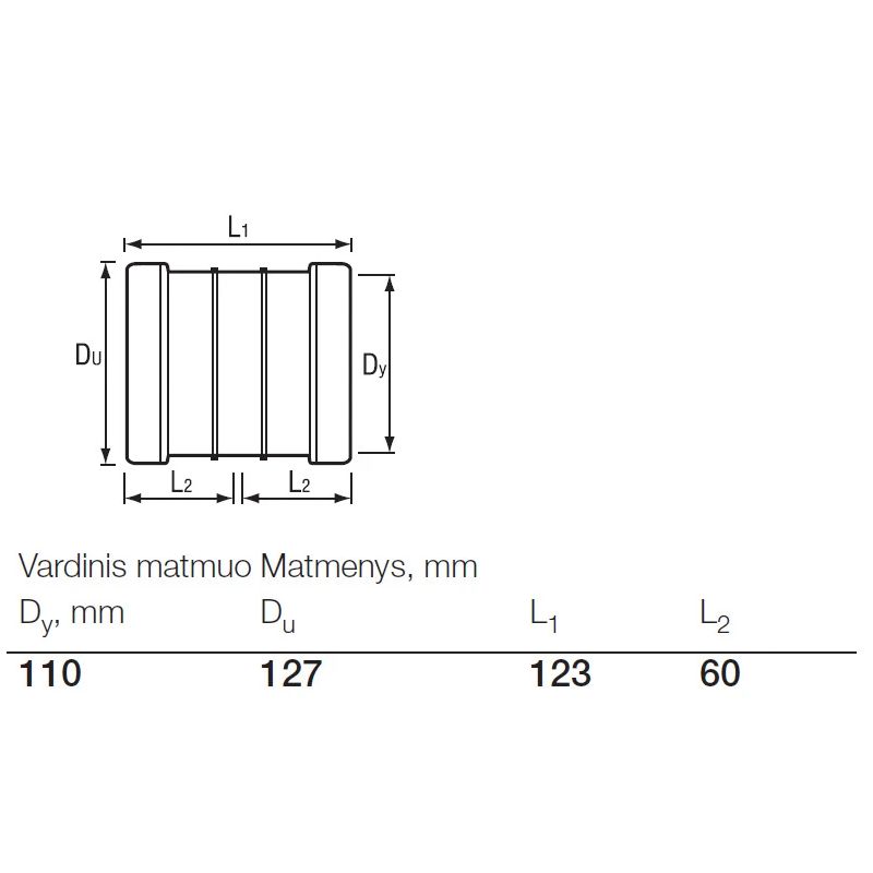 Dubultuzmava pvc ārējā d110