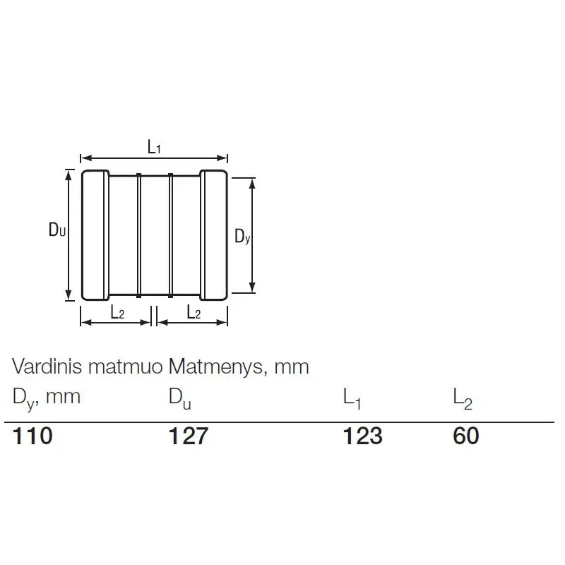 Dubultā uzmava āra kanalizācijai Wavin, 110 mm