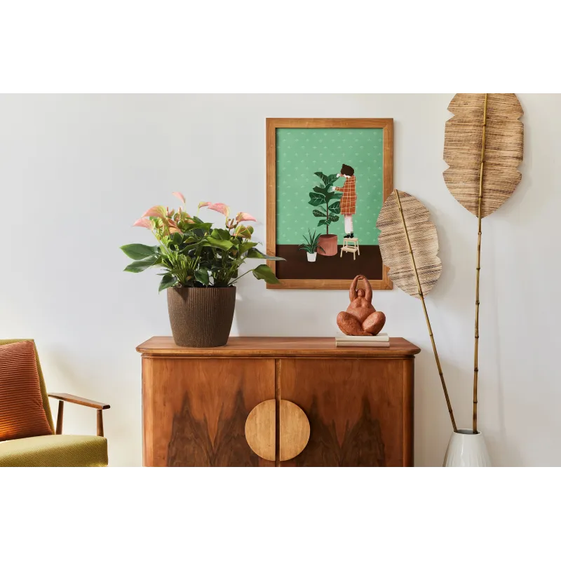 Puķu pods Lamela Eco Coffee 671-86, plastmasa, 11 cm x 11 cm, brūna krās.