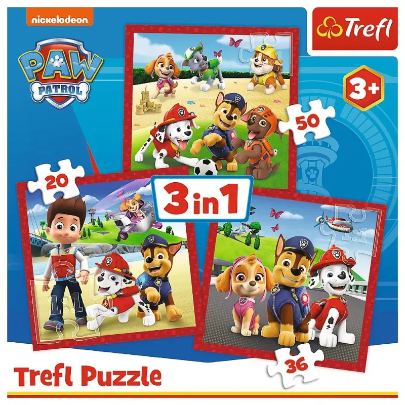TREFL PAW PATROL Pužļu komplekts 3 in1