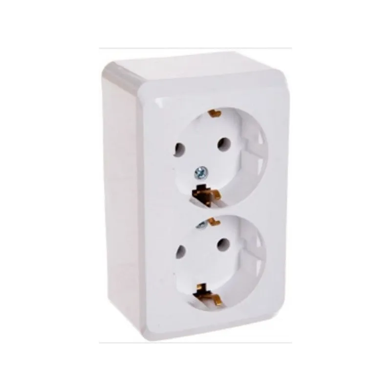Dubultā kontaktligzda Schneider Electric Prima WDE001048, Iezemēta rozete, balta